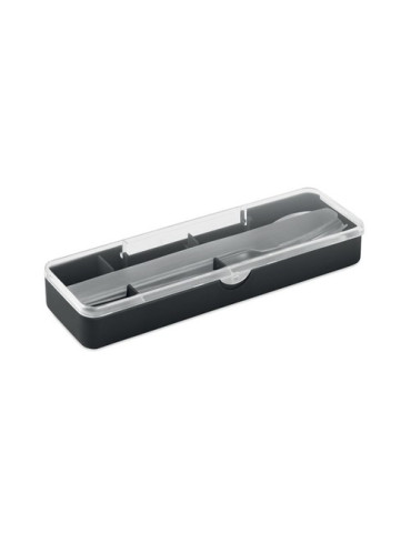 MESTECK Couverts en acier inoxydable Couleurs : noir personnalisable avec votre logo