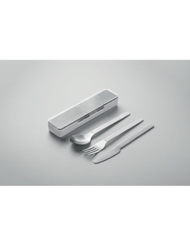 MESTECK Couverts en acier inoxydable Couleurs : blanc cadeau entreprise pas cher
