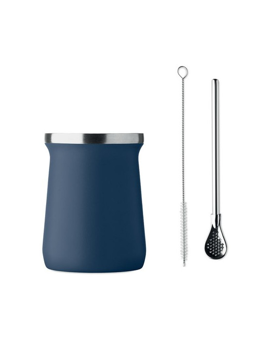 MIYERBA Tasse à thé Yerba maté Couleurs : bleu marine objet promotionnel éco-responsable