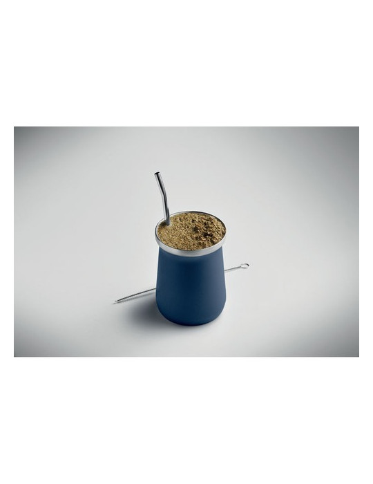 MIYERBA Tasse à thé Yerba maté Couleurs : bleu marine objet publicitaire robuste