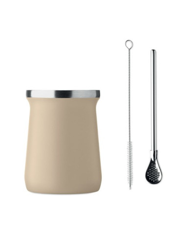 MIYERBA Tasse à thé Yerba maté Couleurs : beige impression haute définition