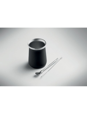 MIYERBA Tasse à thé Yerba maté Couleurs : noir cadeau collaborateur premium