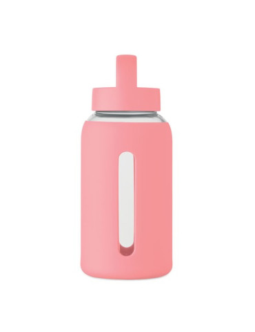 BORIS Bouteille verre borosilicate Couleurs : rose bébé marquage couleur éclatante