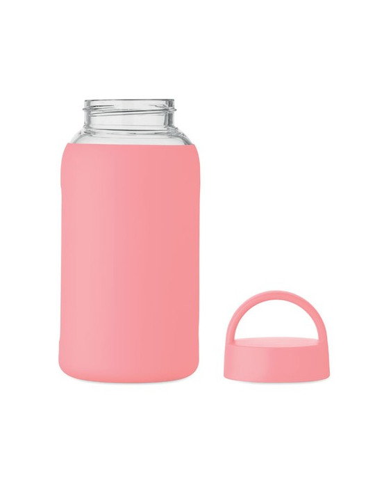 BORIS Bouteille verre borosilicate Couleurs : rose bébé cadeau entreprise pas cher