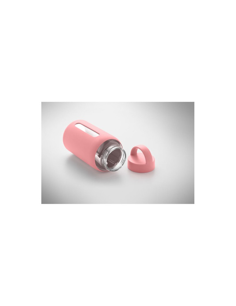 BORIS Bouteille verre borosilicate Couleurs : rose bébé personnalisation rapide en France