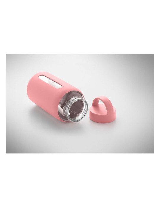 BORIS Bouteille verre borosilicate Couleurs : rose bébé personnalisation rapide en France