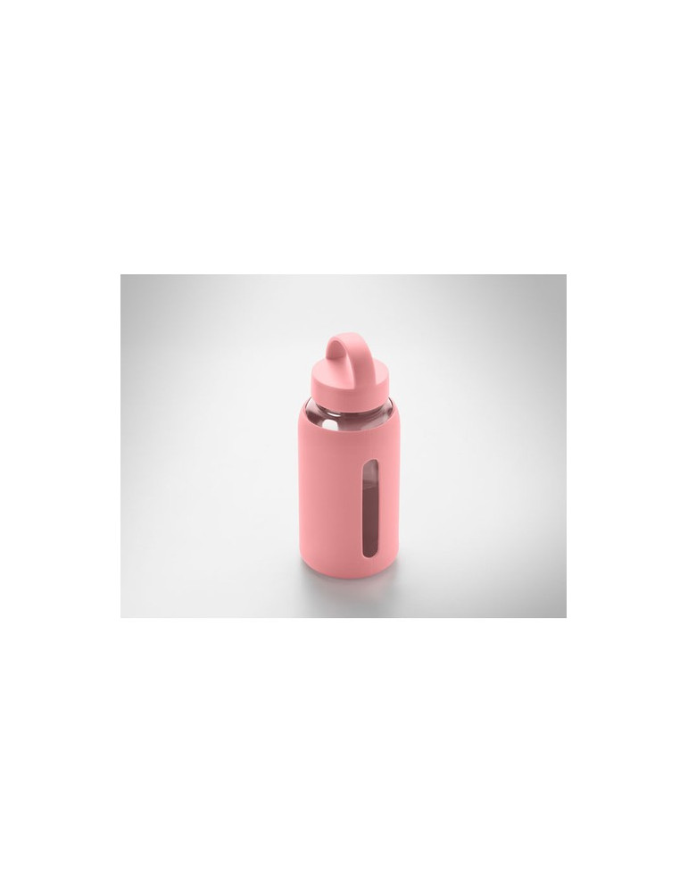 BORIS Bouteille verre borosilicate Couleurs : rose bébé objet promo petit budget