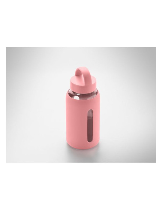 BORIS Bouteille verre borosilicate Couleurs : rose bébé objet promo petit budget