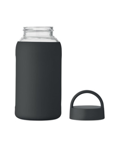 BORIS Bouteille verre borosilicate Couleurs : noir personnalisable avec votre logo