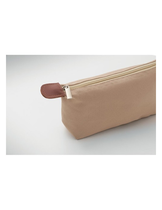 VANITY Trousse en 600D RPET Couleurs : kaki impression logo haute qualité