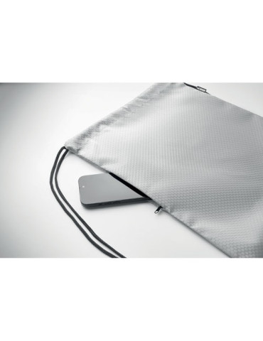 DAYKIT Sac à cordon en 420D RPET Couleurs : blanc marquage couleur éclatante