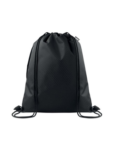 DAYKIT Sac à cordon en 420D RPET Couleurs : noir personnalisable avec votre logo