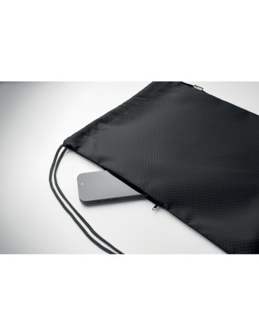DAYKIT Sac à cordon en 420D RPET Couleurs : noir personnalisation sur mesure