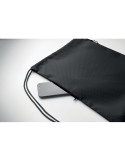 DAYKIT Sac à cordon en 420D RPET Couleurs : noir personnalisation sur mesure