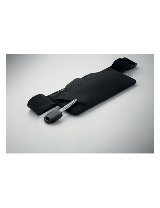 MODERATE Sac banane 600D RPET Couleurs : noir cadeau entreprise pas cher