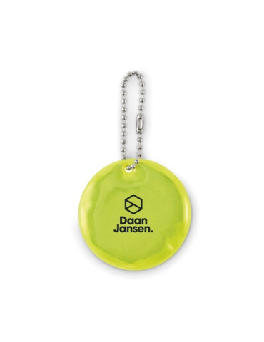 GRIN Porte-clés rond réfléchissant Couleurs : jaune fluo 2