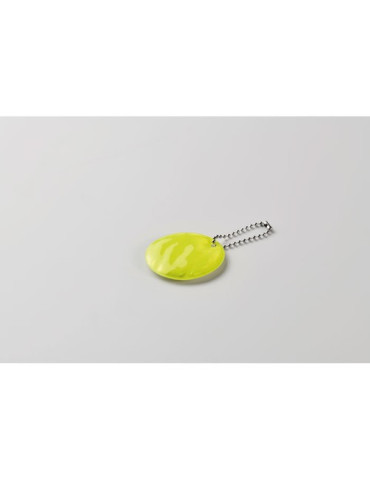 GRIN Porte-clés rond réfléchissant Couleurs : jaune fluo impression haute définition