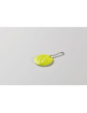 GRIN Porte-clés rond réfléchissant Couleurs : jaune fluo impression haute définition