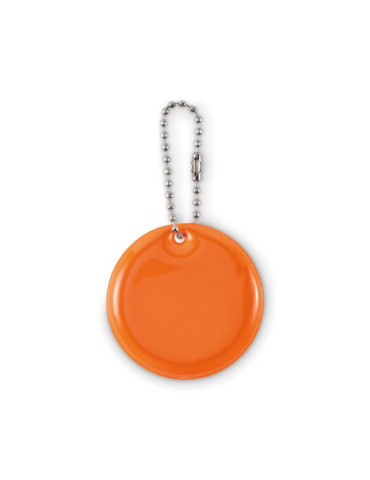 GRIN Porte-clés rond réfléchissant Couleurs : orange fluo personnalisable avec votre logo