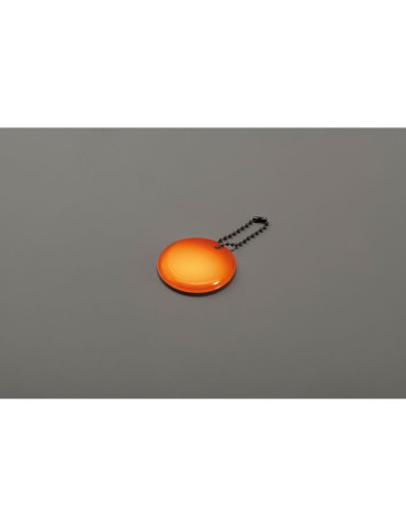 GRIN Porte-clés rond réfléchissant Couleurs : orange fluo marquage laser ultra précis