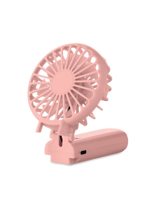 IBERA Ventilateur portable et pliable Couleurs : rose bébé cadeau collaborateur premium