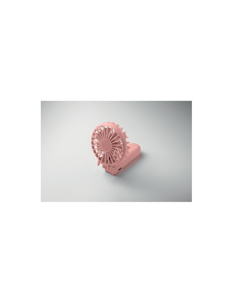 IBERA Ventilateur portable et pliable Couleurs : rose bébé objet promo petit budget