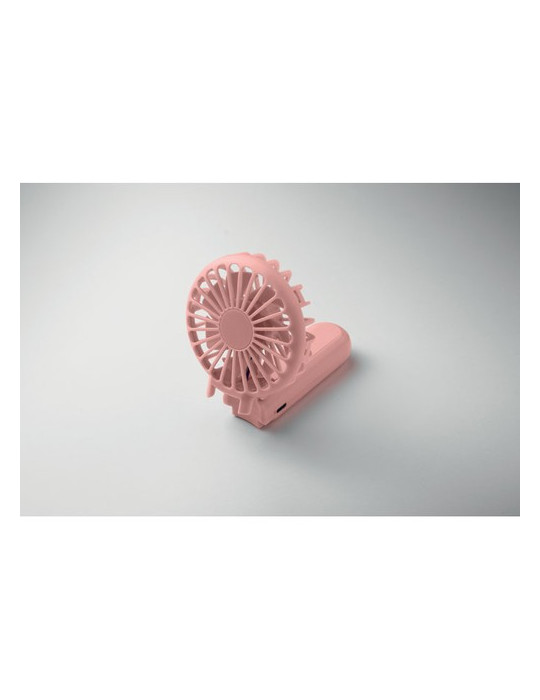IBERA Ventilateur portable et pliable Couleurs : rose bébé objet promo petit budget