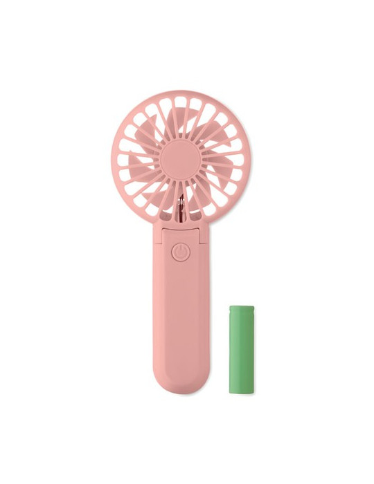 IBERA Ventilateur portable et pliable Couleurs : rose bébé cadeau entreprise pas cher