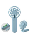 IBERA Ventilateur portable et pliable Couleurs : bleu bébé cadeau entreprise pas cher