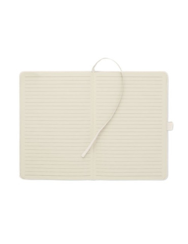 CORDI NOTE Carnet A5 rigide en RPET Matières : papier Couleurs : blanc cassé personnalisation sur mesure