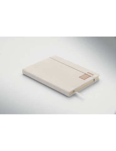 CORDI NOTE Carnet A5 rigide en RPET Matières : papier Couleurs : blanc cassé marquage laser ultra précis