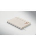 CORDI NOTE Carnet A5 rigide en RPET Matières : papier Couleurs : blanc cassé marquage laser ultra précis