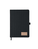 CORDI NOTE Carnet A5 rigide en RPET Matières : papier Couleurs : noir impression logo haute qualité