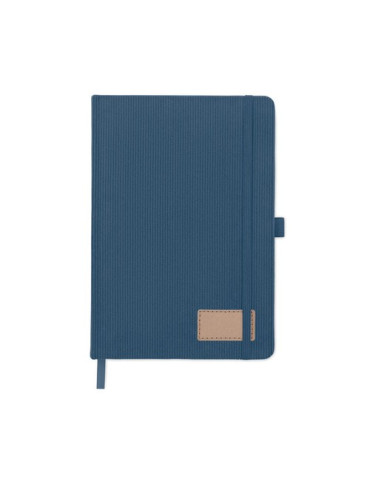 CORDI NOTE Carnet A5 rigide en RPET Matières : papier Couleurs : bleu marquage laser ultra précis