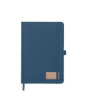 CORDI NOTE Carnet A5 rigide en RPET Matières : papier Couleurs : bleu marquage laser ultra précis