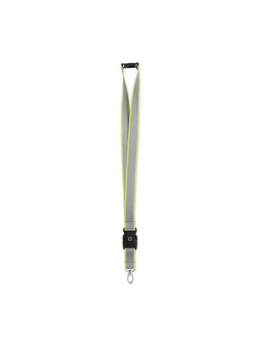 TOSEE Lanyard réfléchissant en RPET Couleurs : jaune fluo objet promotionnel éco-responsable