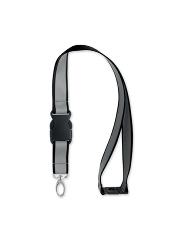 TOSEE Lanyard réfléchissant en RPET Couleurs : noir goodies publicitaire événementiel