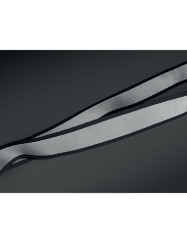 TOSEE Lanyard réfléchissant en RPET Couleurs : noir marquage laser ultra précis