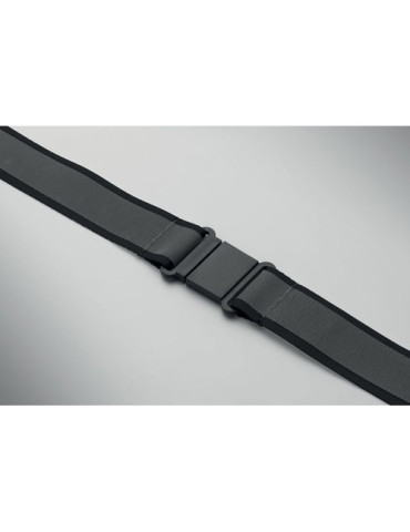 TOSEE Lanyard réfléchissant en RPET Couleurs : noir impression logo haute qualité