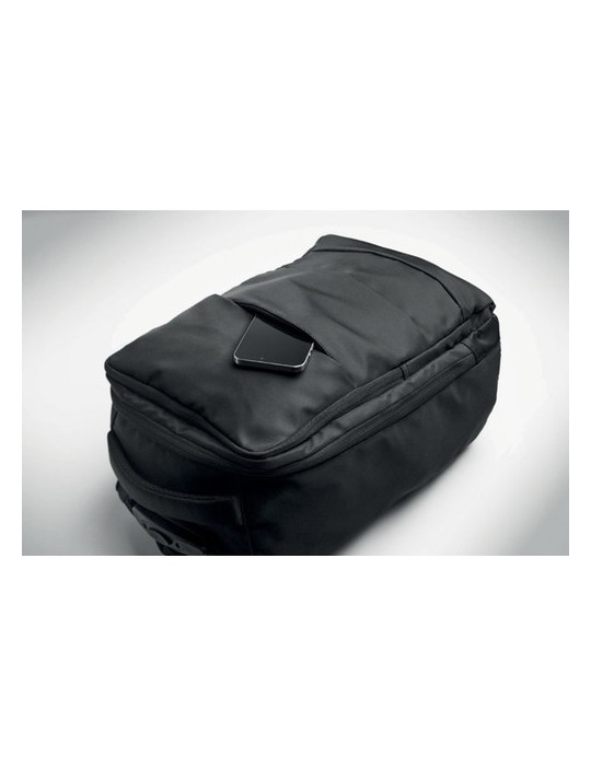 MAGNATE Trolley à dos en 290T RPET Couleurs : noir impression haute définition