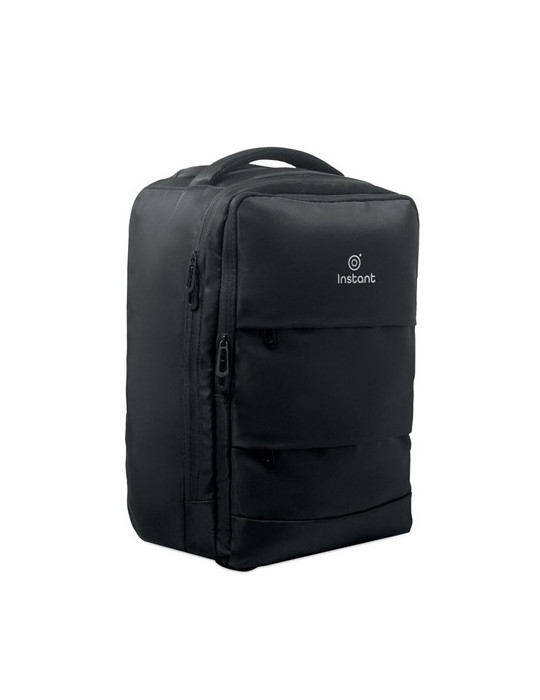 MAGNATE Trolley à dos en 290T RPET Couleurs : noir marquage laser ultra précis