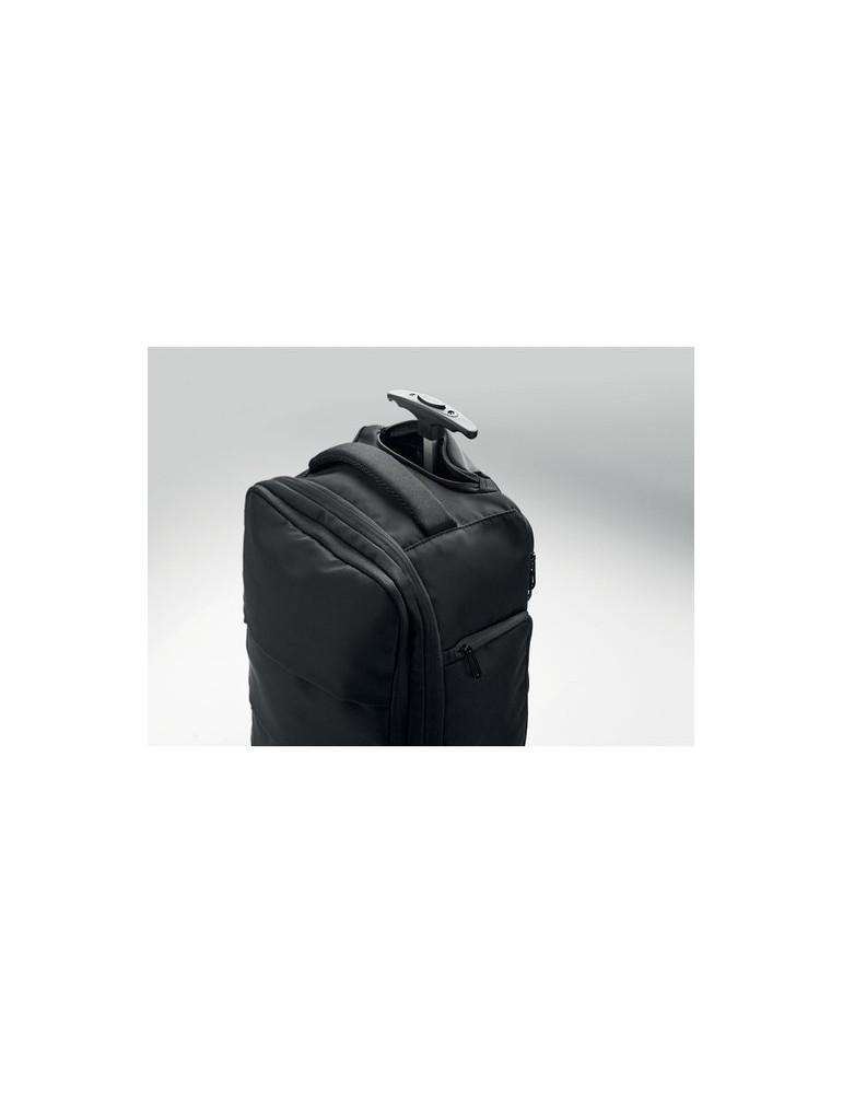 MAGNATE Trolley à dos en 290T RPET Couleurs : noir objet promotionnel éco-responsable