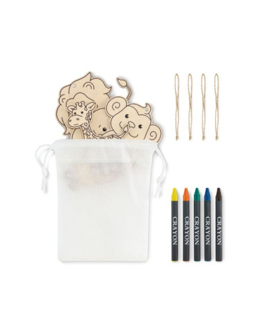 THEZOO Suspensions à colorier en bois Couleurs : blanc