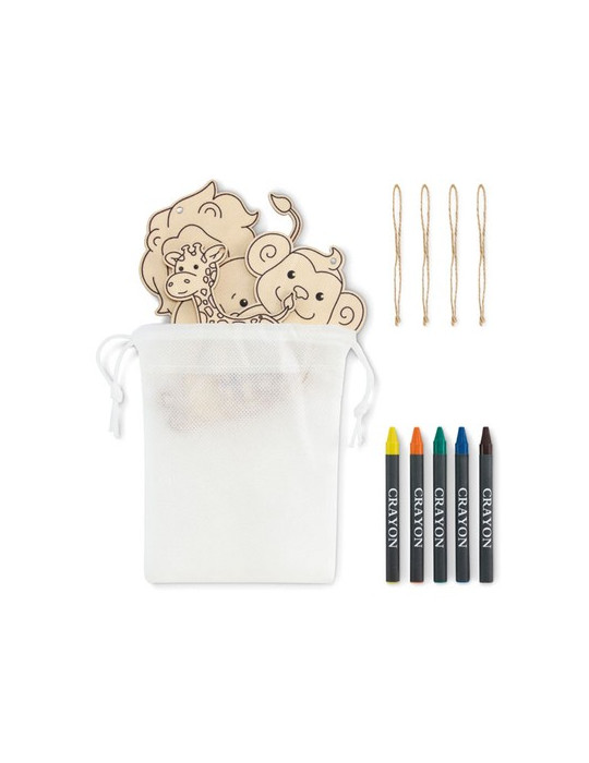 THEZOO Suspensions à colorier en bois Couleurs : blanc