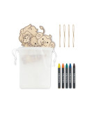 THEZOO Suspensions à colorier en bois Couleurs : blanc