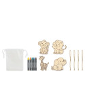 THEZOO Suspensions à colorier en bois Couleurs : blanc personnalisable avec votre logo