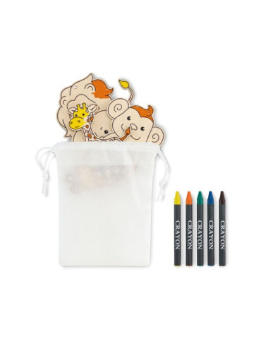 THEZOO Suspensions à colorier en bois Couleurs : blanc cadeau entreprise pas cher