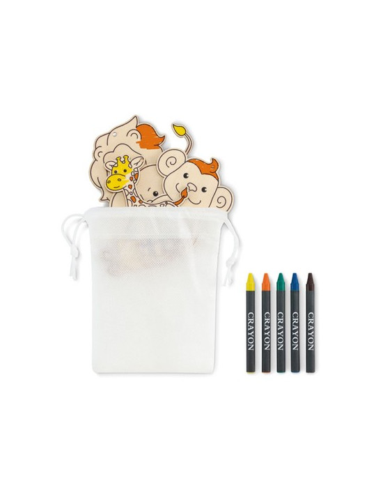 THEZOO Suspensions à colorier en bois Couleurs : blanc cadeau entreprise pas cher