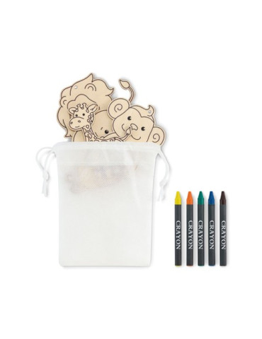 THEZOO Suspensions à colorier en bois Couleurs : blanc goodies publicitaire événementiel