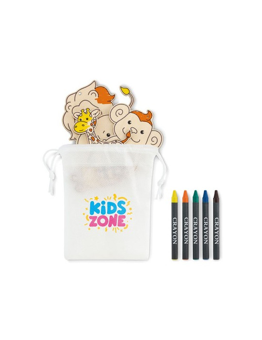 THEZOO Suspensions à colorier en bois Couleurs : blanc impression haute définition